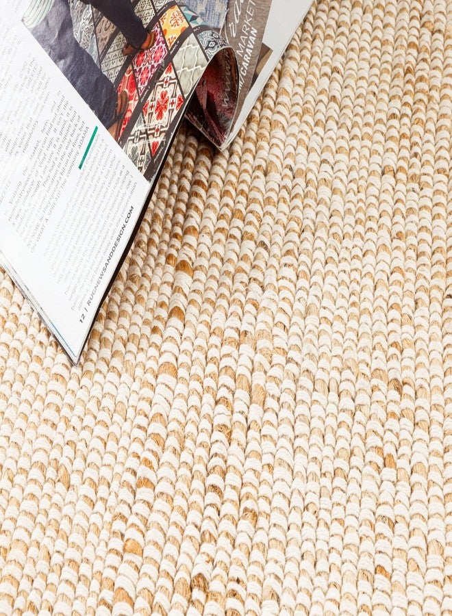 KEMA Jute Cotton Area Rug - 8'x2' Natural Hand Woven Reversible Entry Area Rugs Vintage Farmhouse Bohemian Rectangular Floor Rug for Bedroom, Kitchen, Living Room, Indoor-Outdoor - Image 3